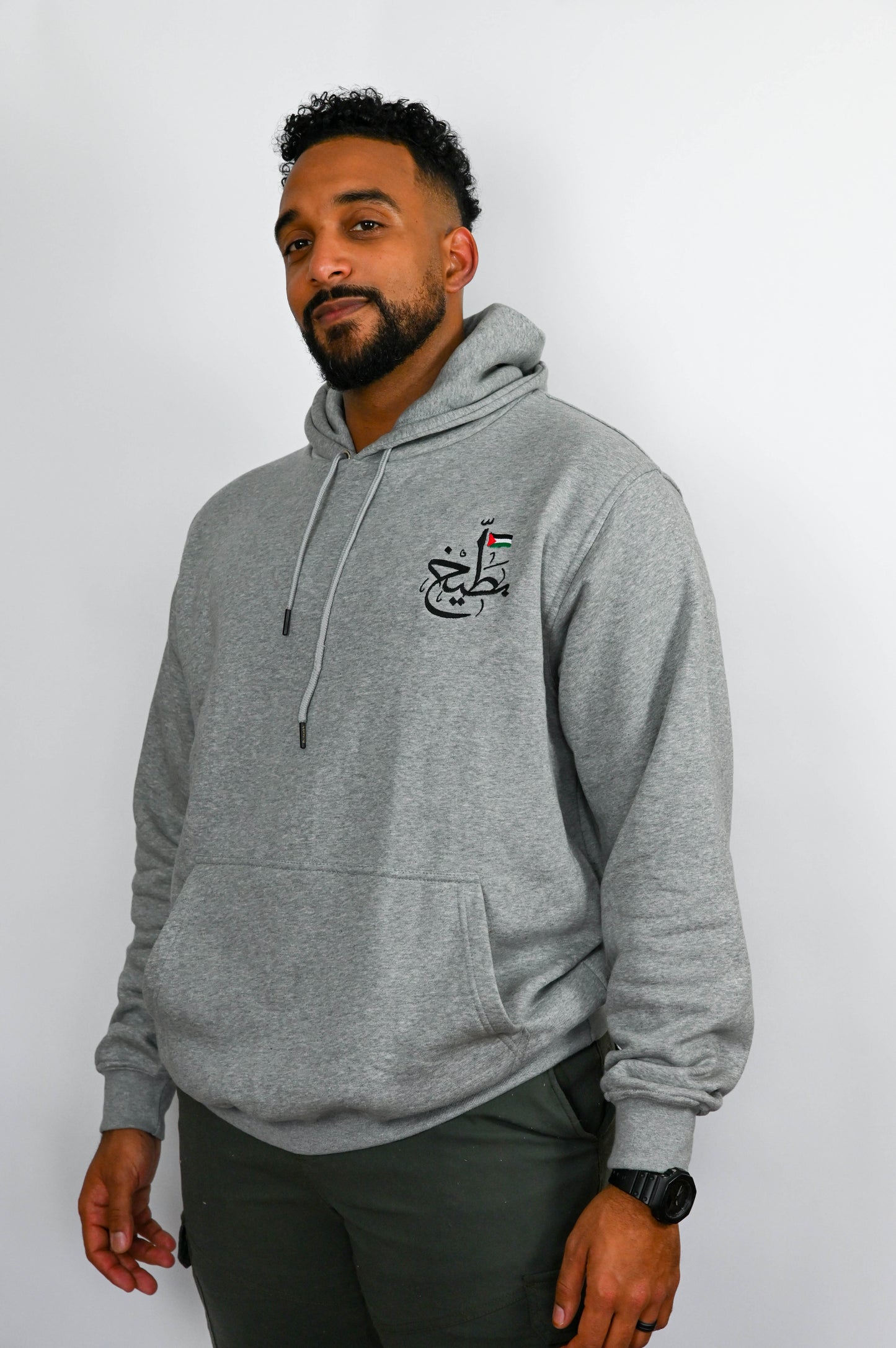 Grey Buteekh Flag Logo Adult Unisex Hoodie