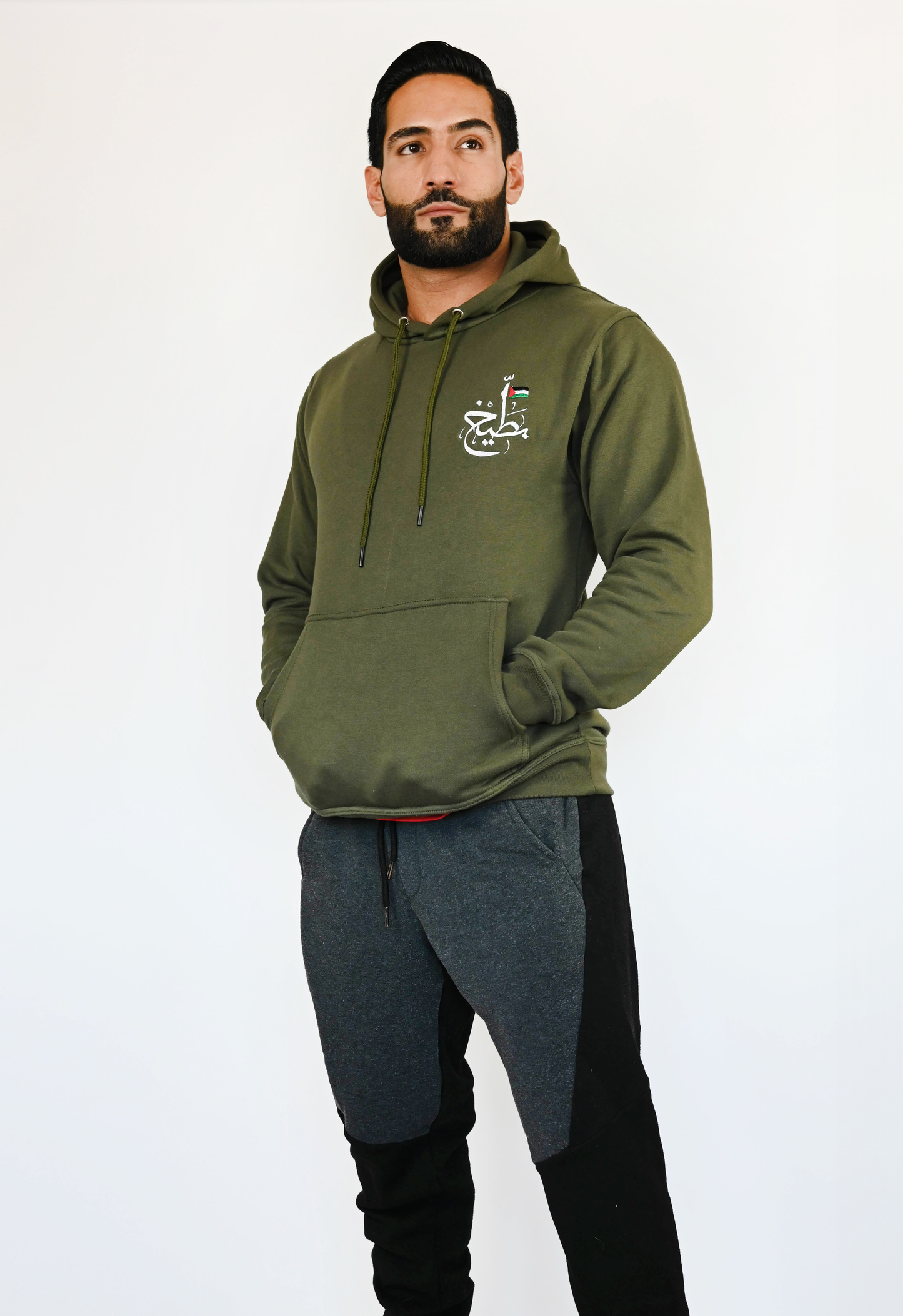 Olive Green Buteekh Flag Logo Adult Unisex Hoodie