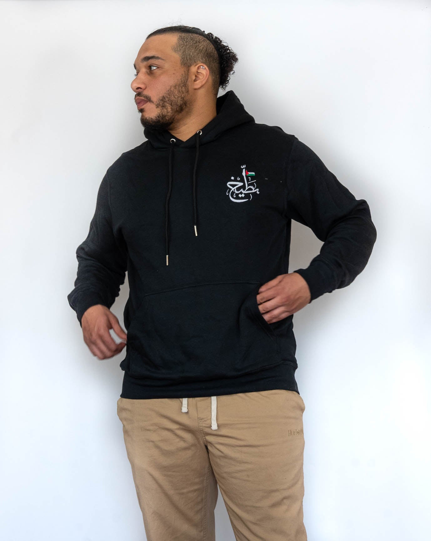 Black Buteekh Flag Logo Adult Unisex Hoodie